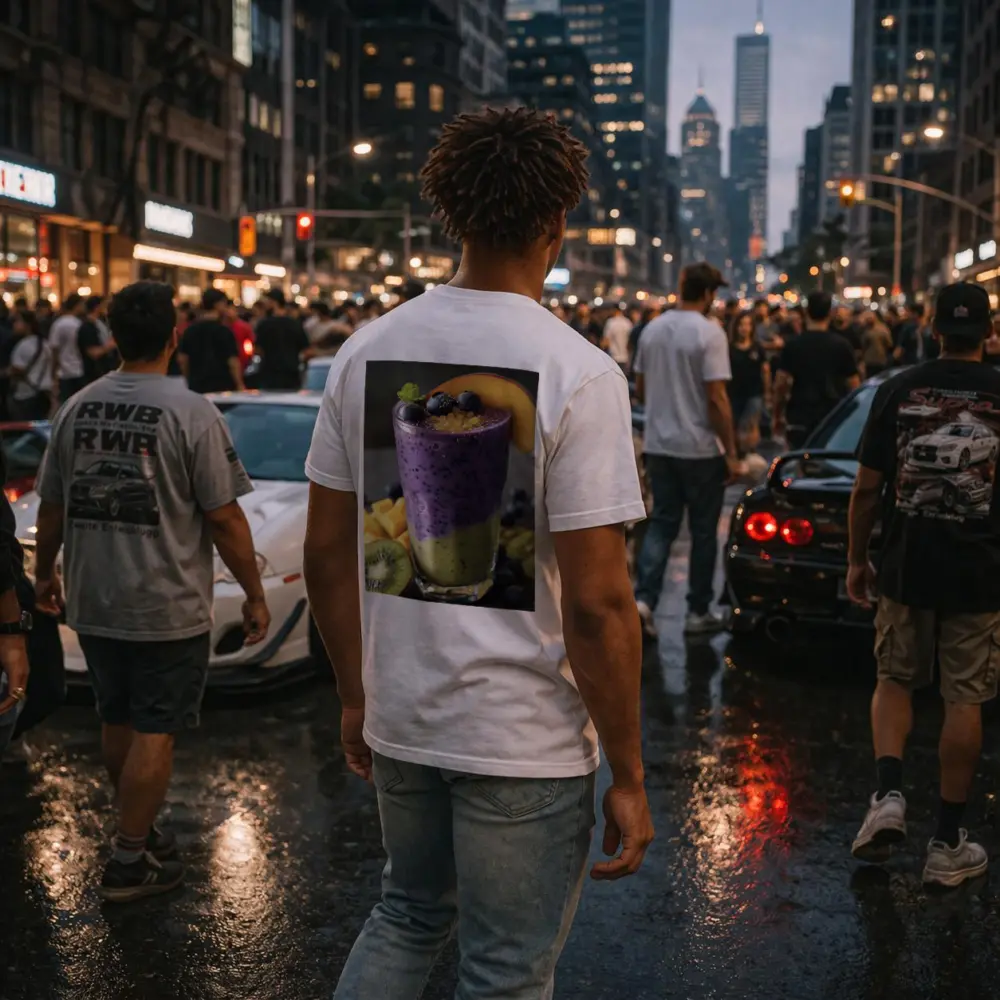 Layered Blueberry Kiwi Mango Smoothie Glass – T-Shirts
