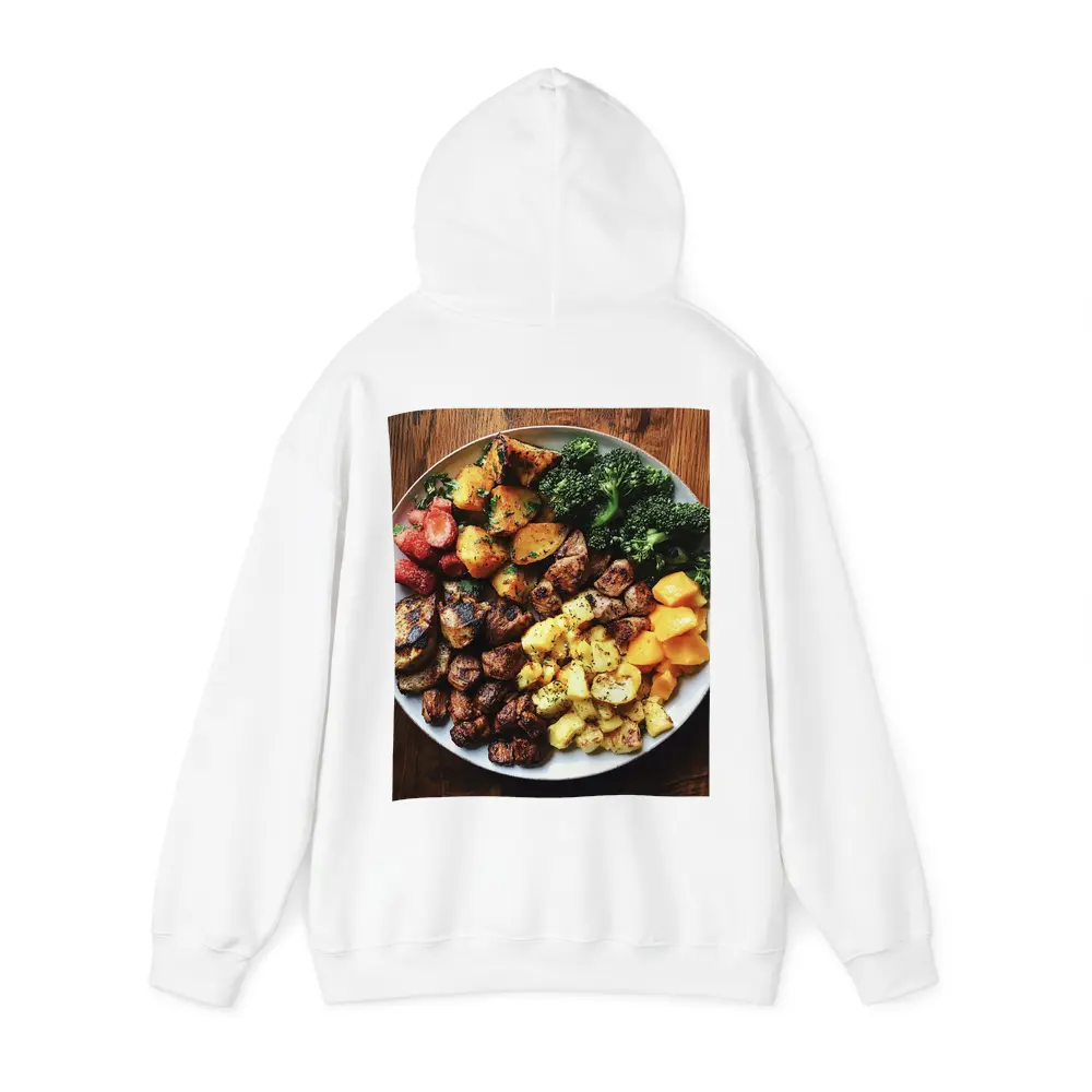 Grilled Meat Bowl Broccoli Potatoes Mango Plate – Hoodies