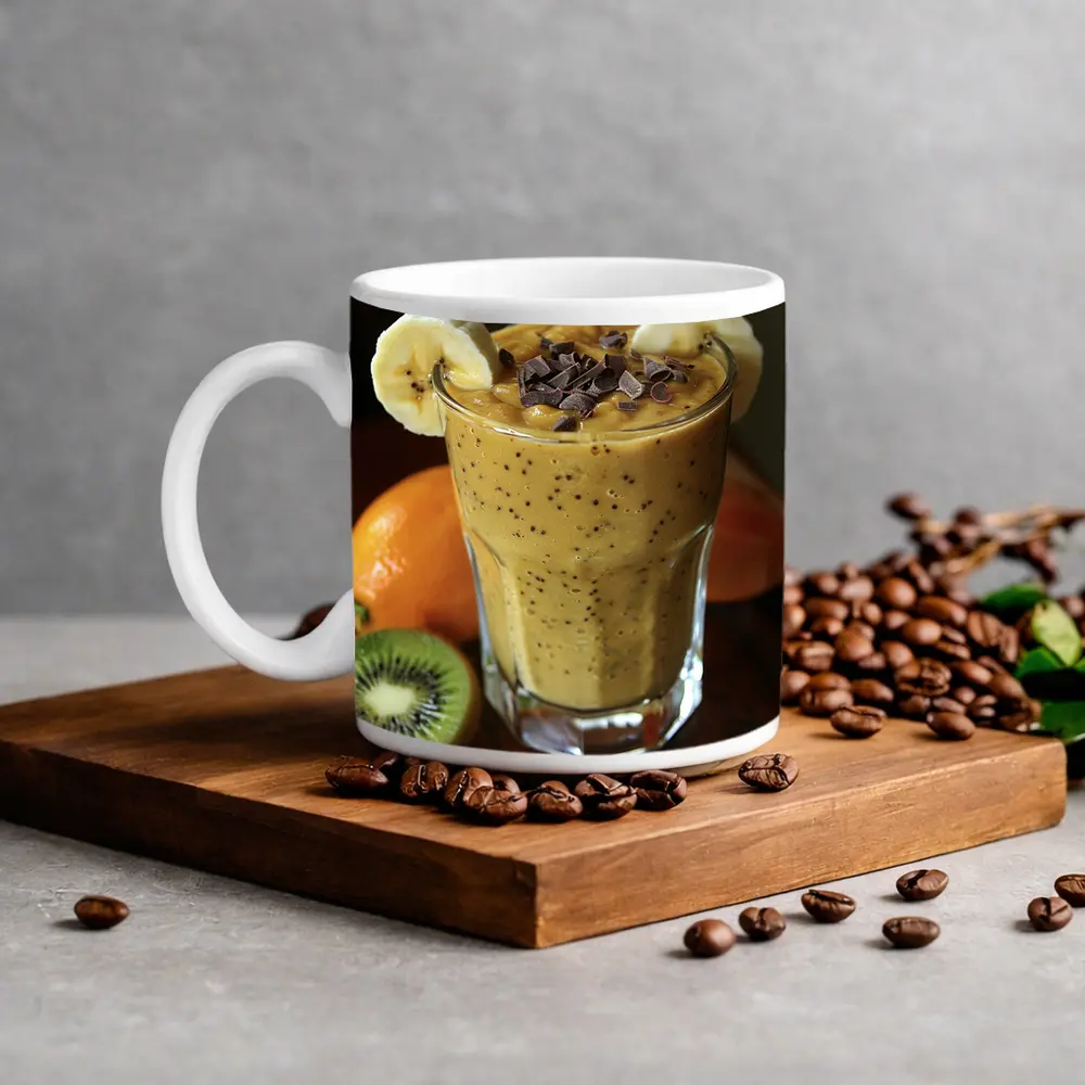 Banana Chocolate Smoothie With Fresh Fruits – Mugs