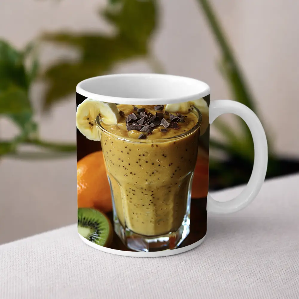 Banana Chocolate Smoothie With Fresh Fruits – Mugs