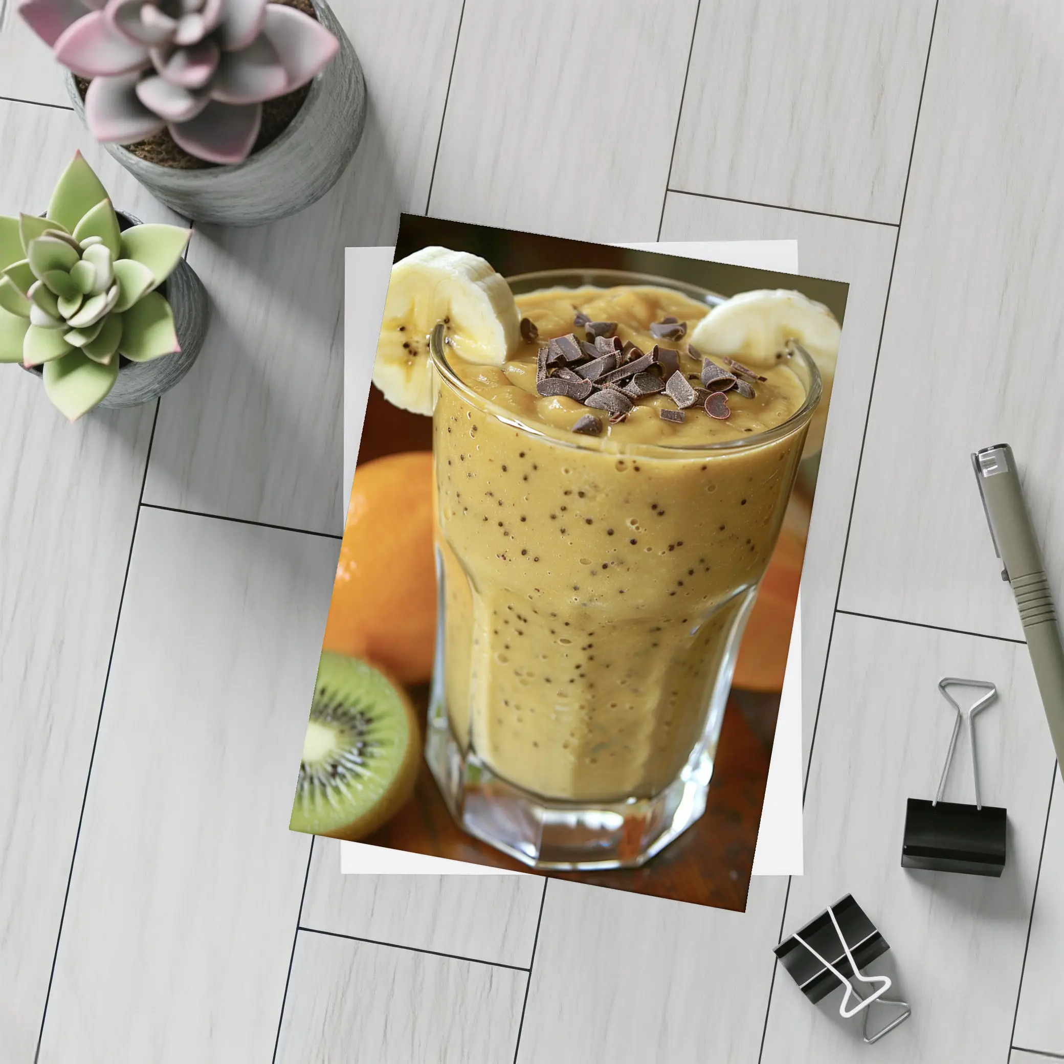 Banana Chocolate Smoothie With Fresh Fruits – Postcards