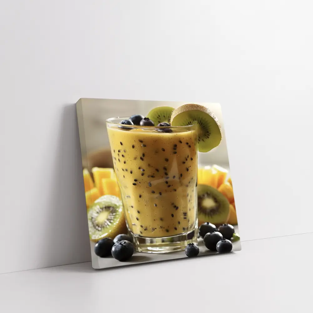 Mango Kiwi Blueberry Smoothie With Chia Seeds – Wall Art