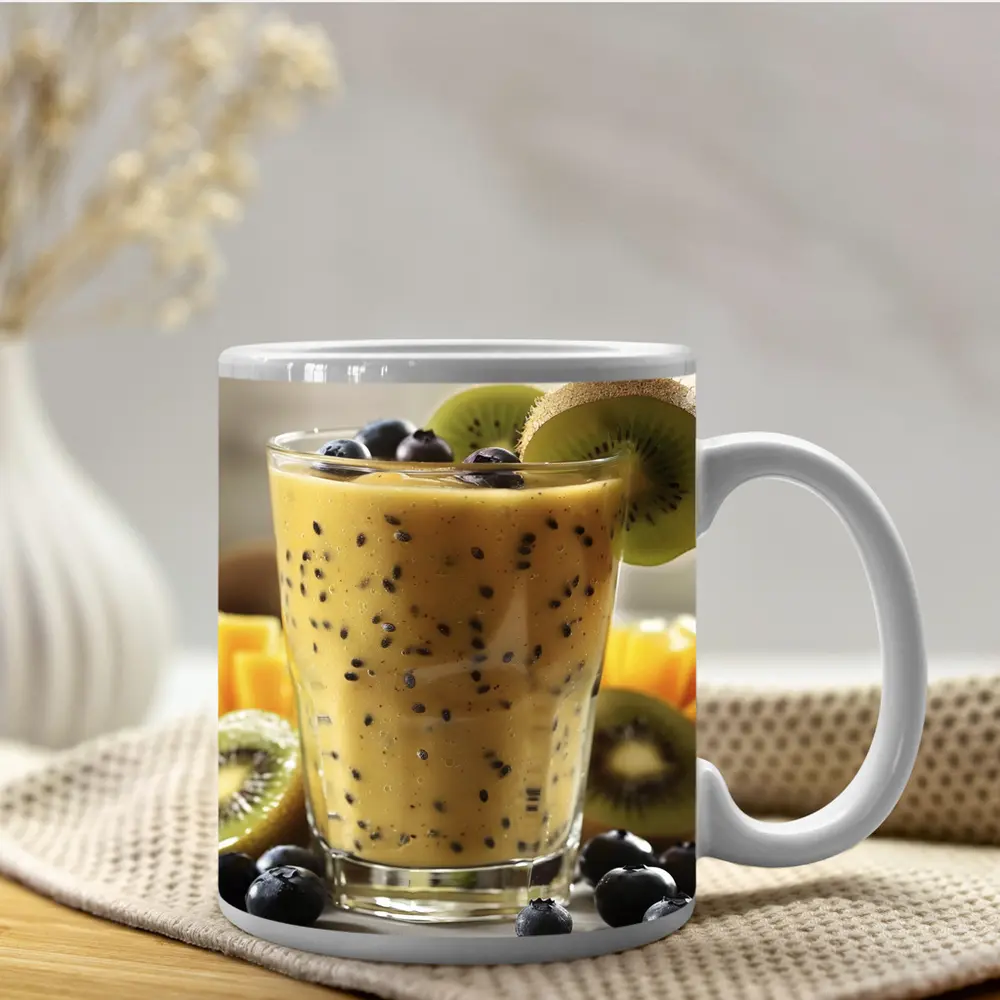 Mango Kiwi Blueberry Smoothie With Chia Seeds – Mugs