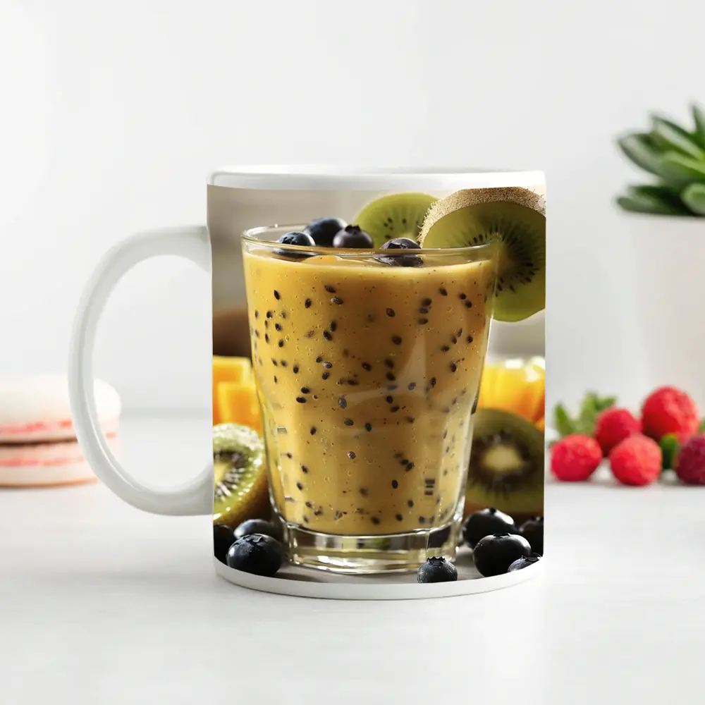 Mango Kiwi Blueberry Smoothie With Chia Seeds – Mugs