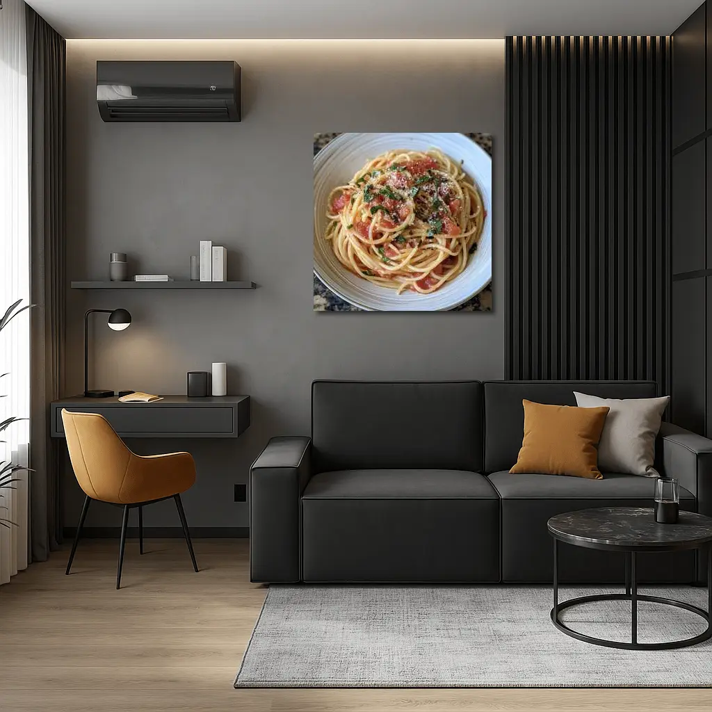 Spaghetti Tomato Sauce Basil Parmesan Bowl – Wall Art