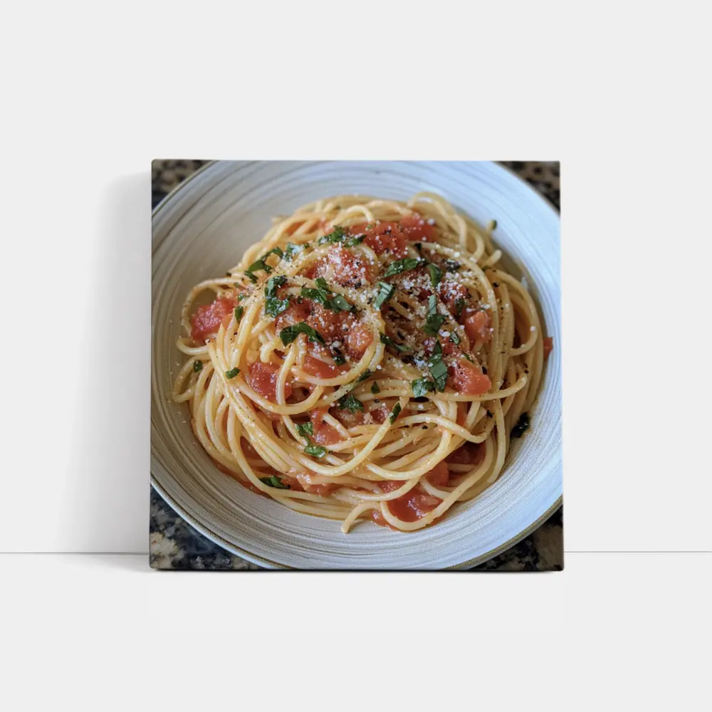 Spaghetti Tomato Sauce Basil Parmesan Bowl – Wall Art