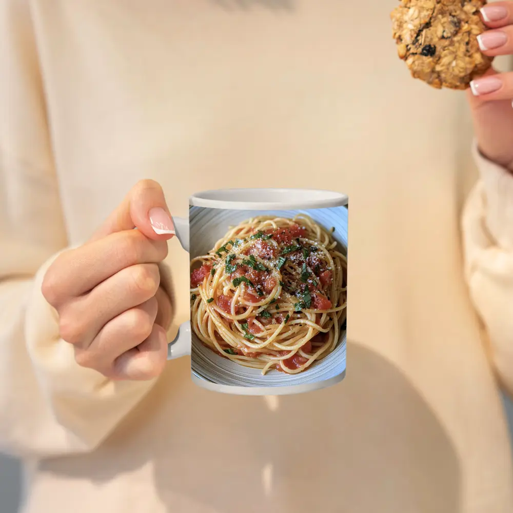 Spaghetti Tomato Sauce Basil Parmesan Bowl – Mugs