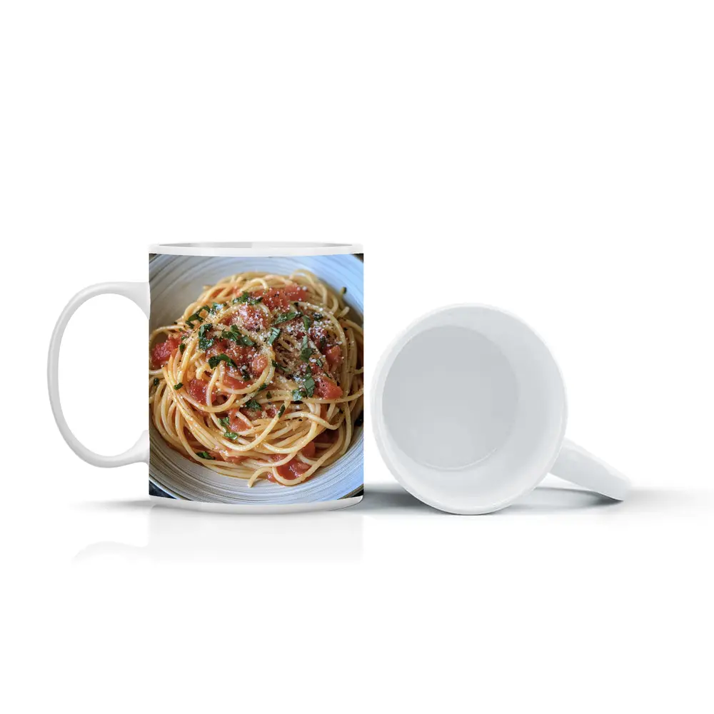 Spaghetti Tomato Sauce Basil Parmesan Bowl – Mugs