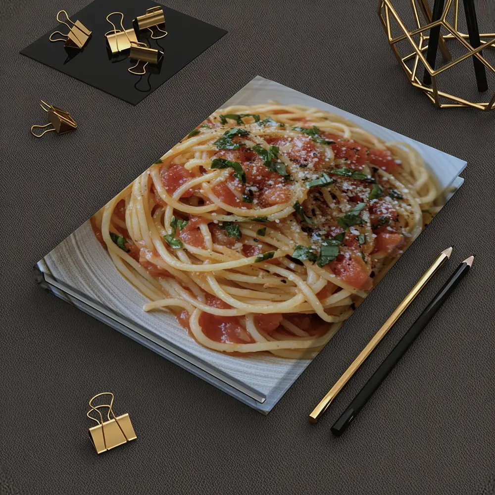 Spaghetti Tomato Sauce Basil Parmesan Bowl – Notebooks
