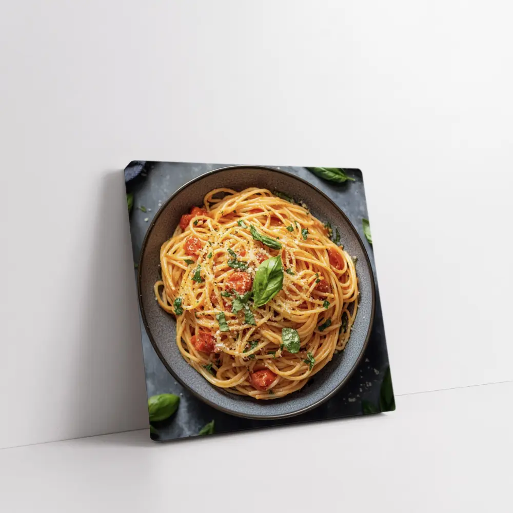 Spaghetti Tomato Basil Parmesan Dark Bowl – Wall Art