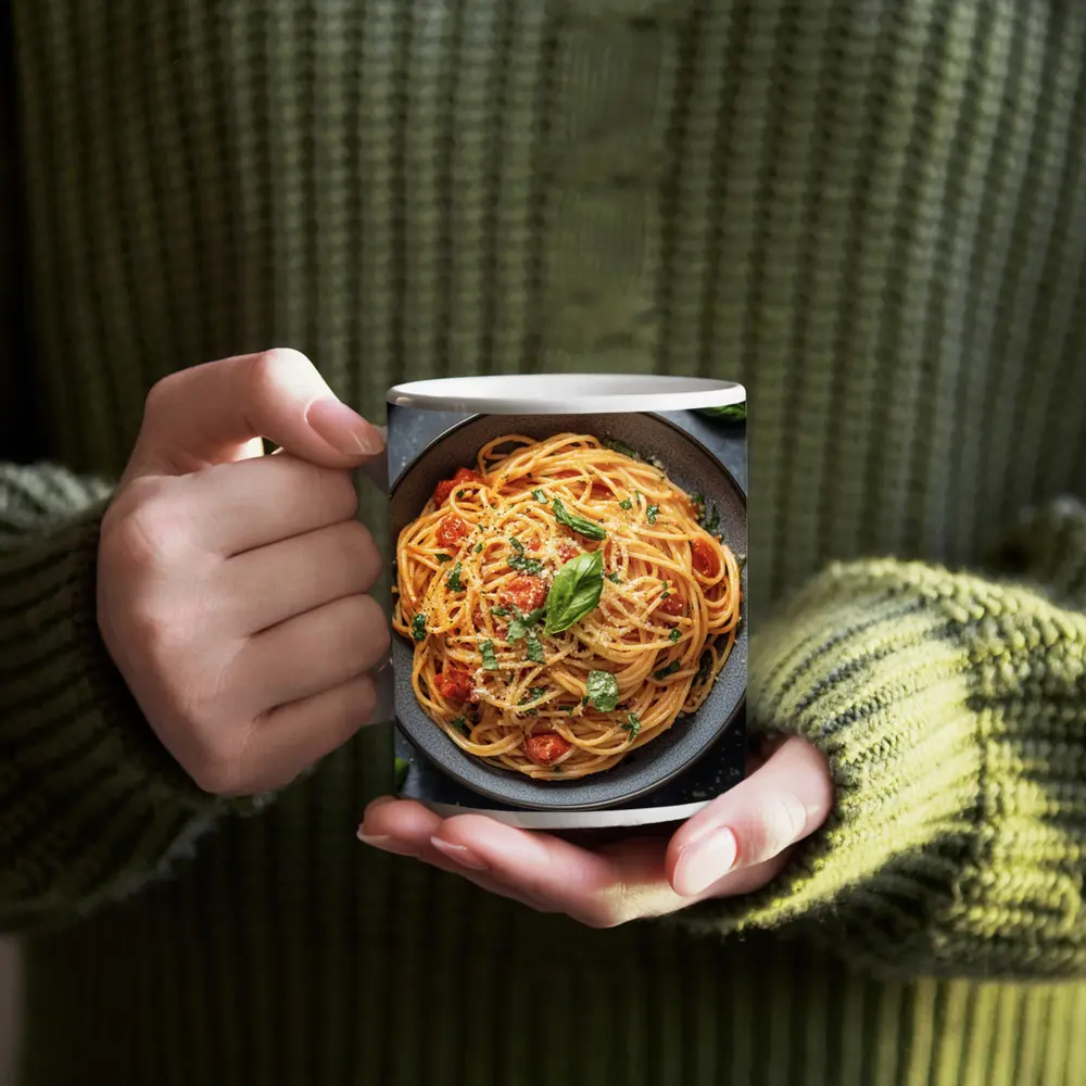 Spaghetti Tomato Basil Parmesan Dark Bowl – Mugs