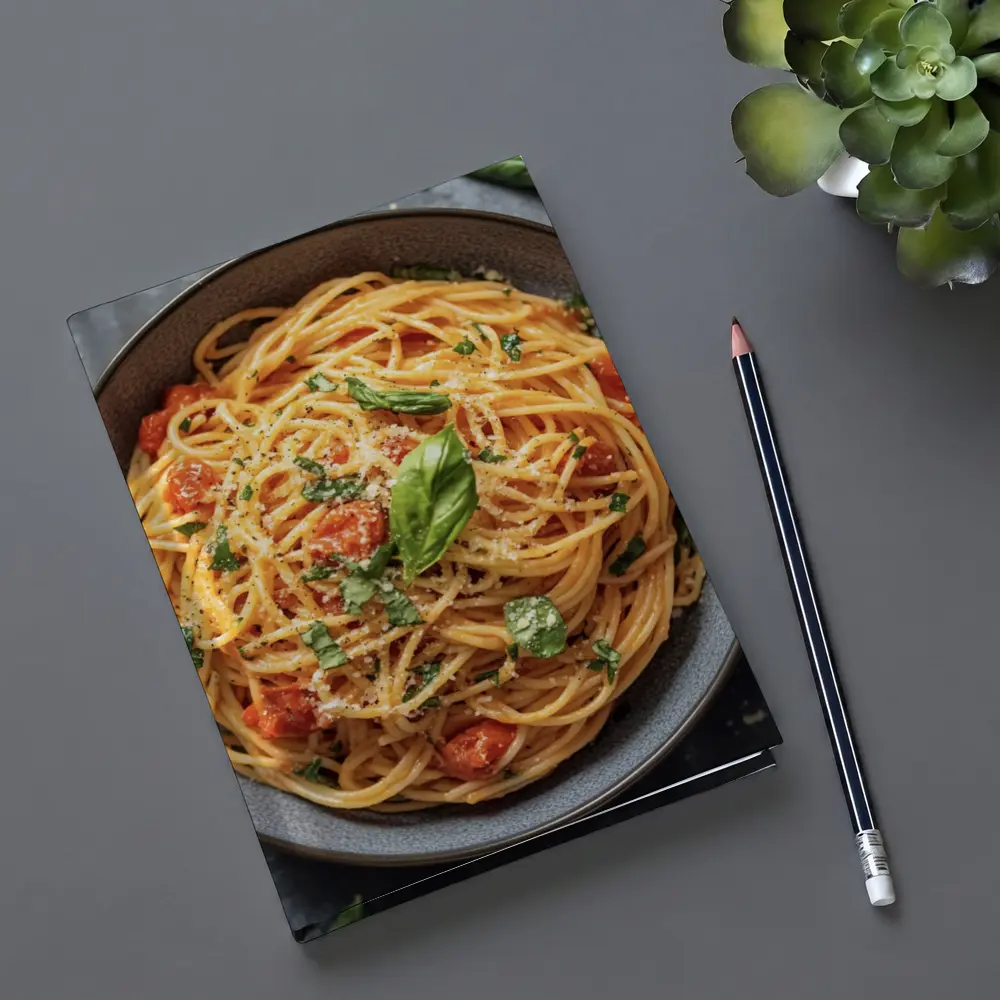 Spaghetti Tomato Basil Parmesan Dark Bowl – Notebooks