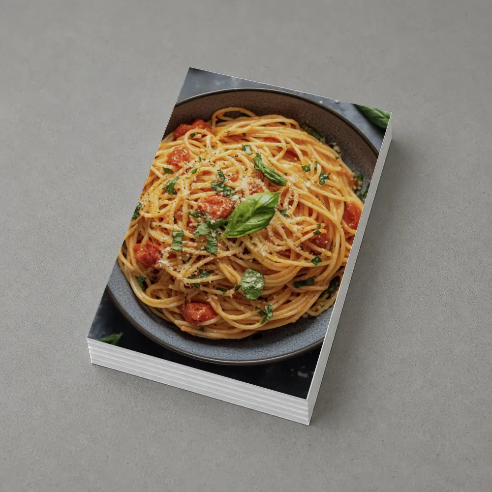 Spaghetti Tomato Basil Parmesan Dark Bowl – Postcards