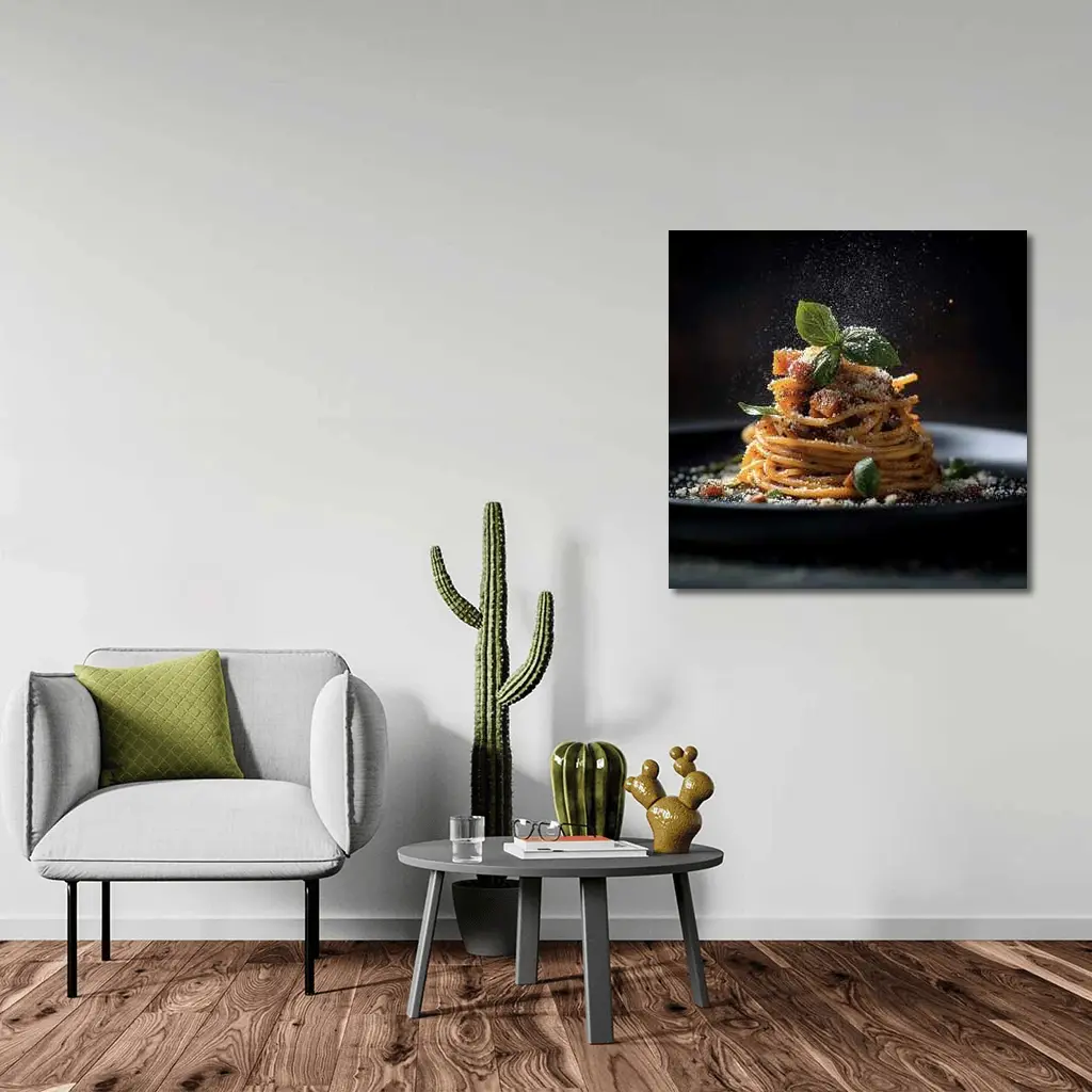 Spaghetti Bolognese Dark Dramatic Fine Dining – Wall Art