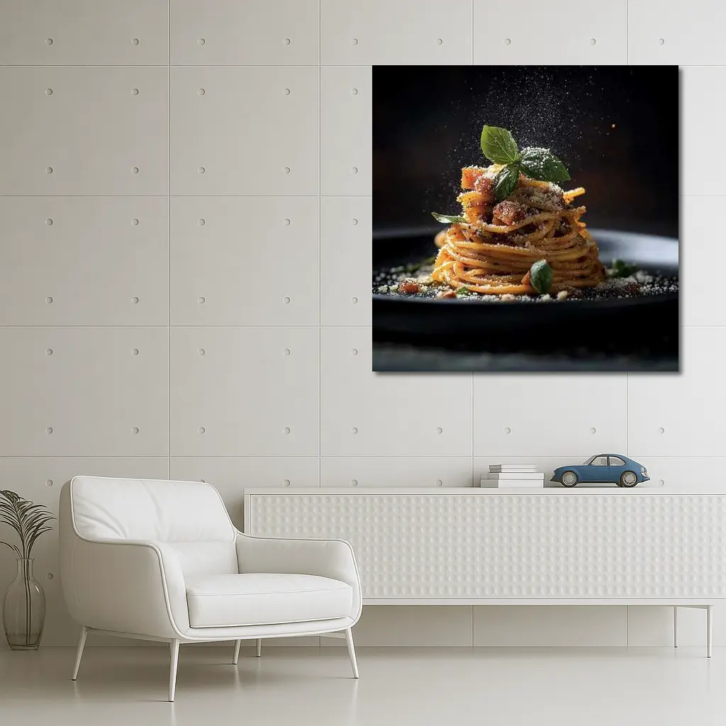 Spaghetti Bolognese Dark Dramatic Fine Dining – Wall Art