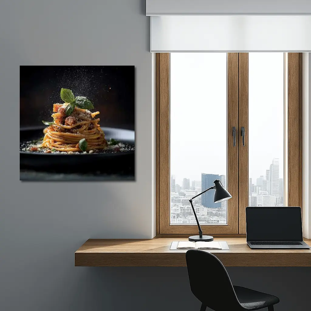 Spaghetti Bolognese Dark Dramatic Fine Dining – Wall Art