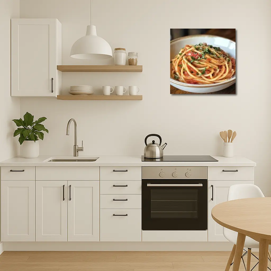 Spaghetti Tomato Sauce Basil Parmesan Bowl – Wall Art