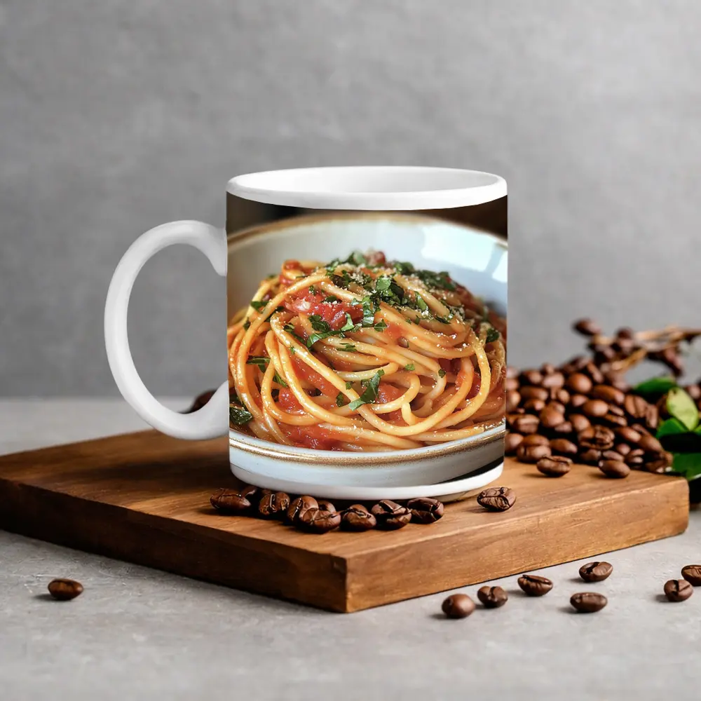 Spaghetti Tomato Sauce Basil Parmesan Bowl – Mugs