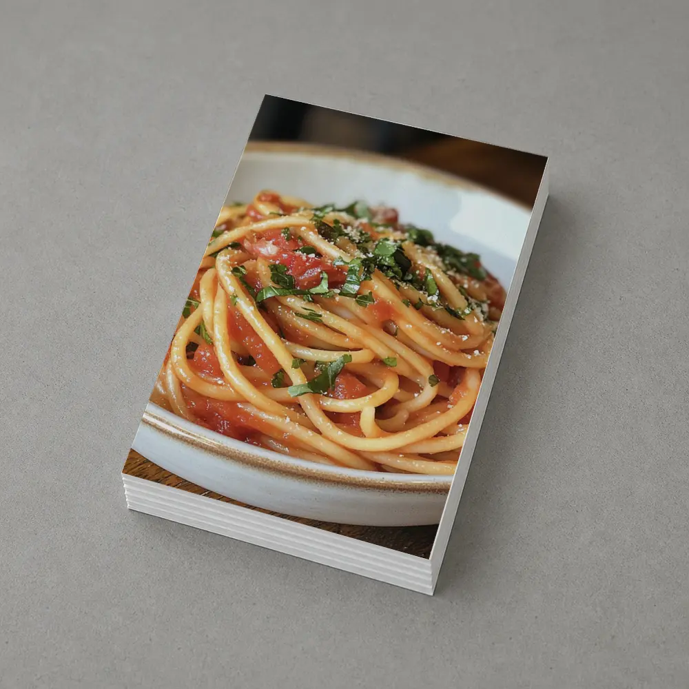 Spaghetti Tomato Sauce Basil Parmesan Bowl – Postcards