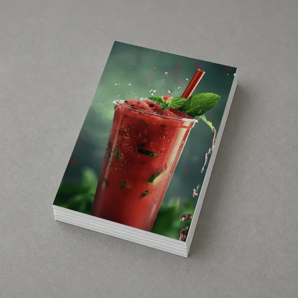 Watermelon Mint Slush Drink Green Background – Postcards