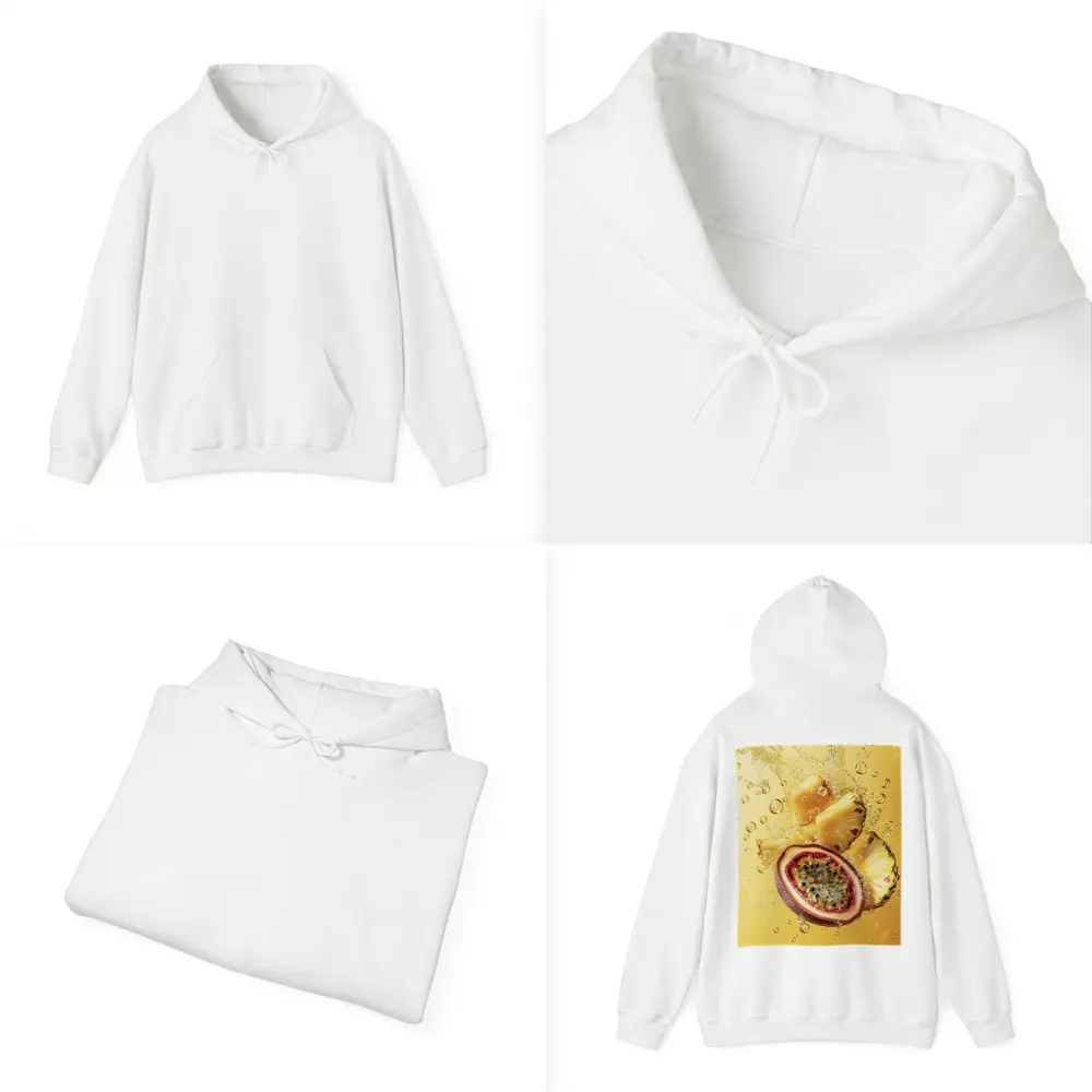Passion Fruit Pineapple Splash Golden Background – Hoodies