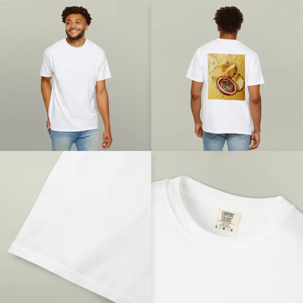 Passion Fruit Pineapple Splash Golden Background – T-Shirts