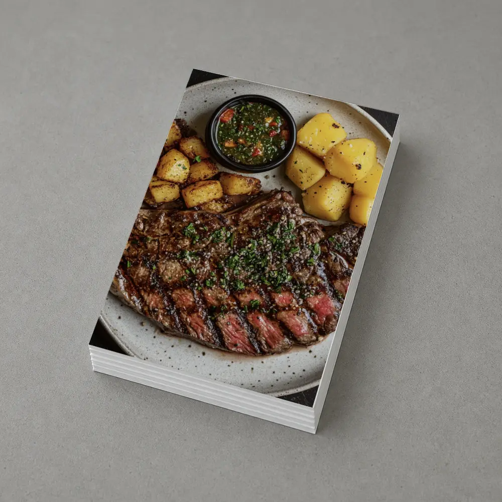 Grilled Ribeye Steak Chimichurri Roasted Potatoes Plate – Postcards