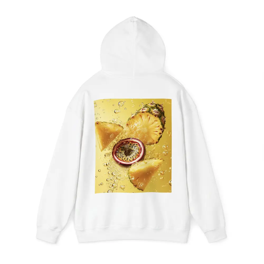 Pineapple Passion Fruit Splash Yellow Background – Hoodies