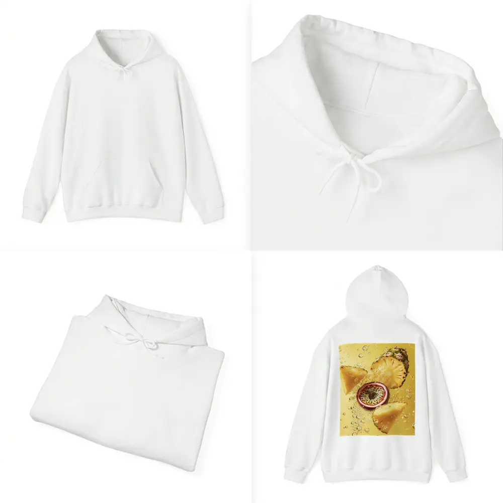 Pineapple Passion Fruit Splash Yellow Background – Hoodies