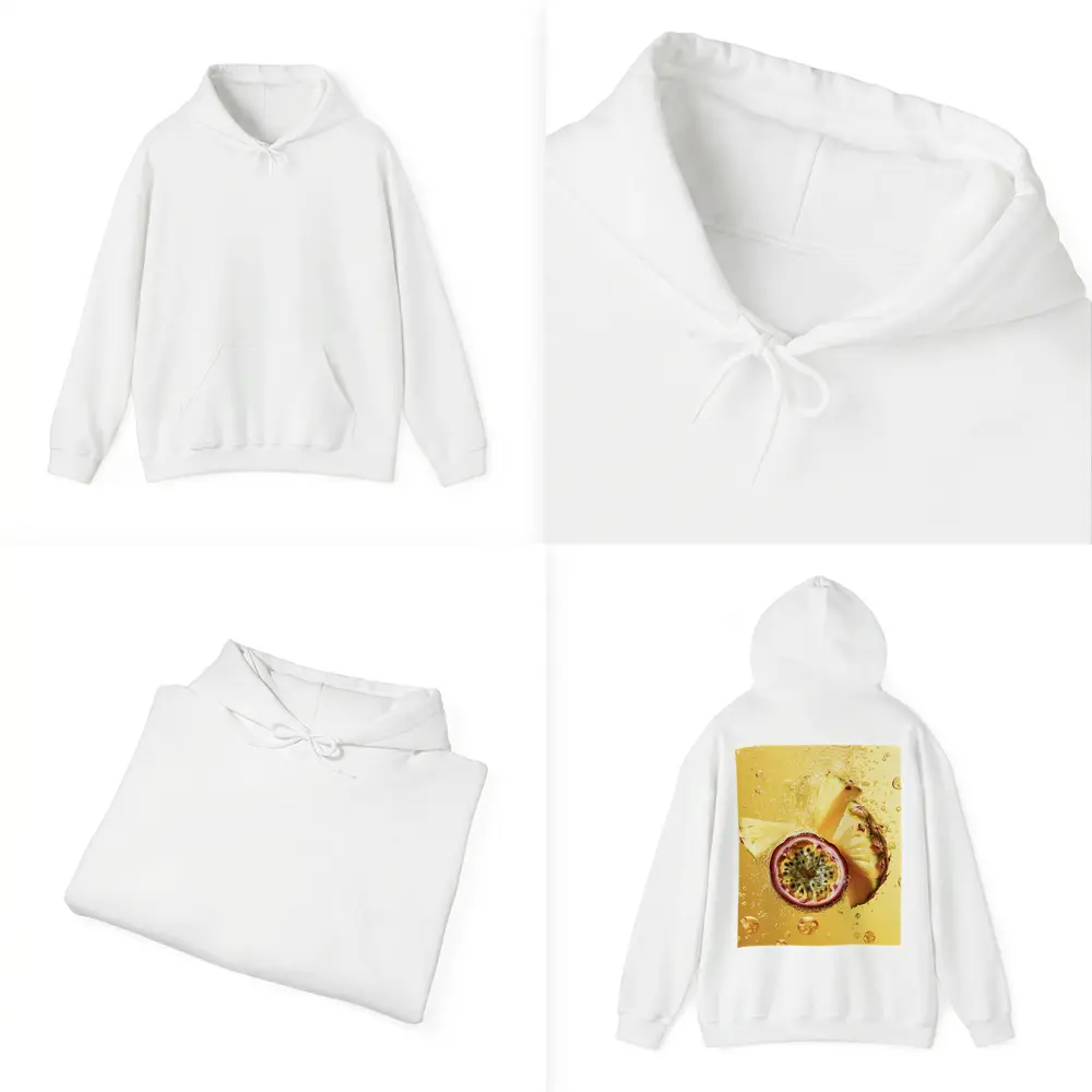 Pineapple Passion Fruit Splash Golden Background – Hoodies
