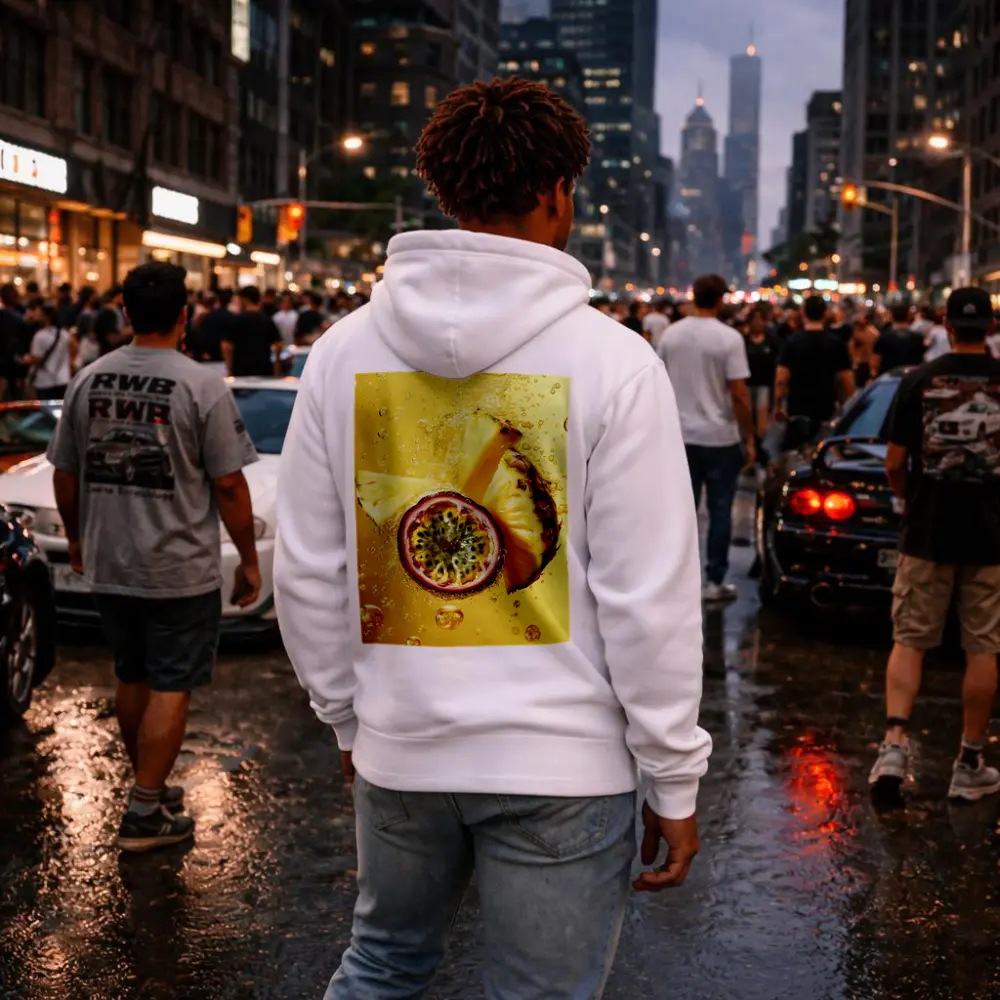 Pineapple Passion Fruit Splash Golden Background – Hoodies