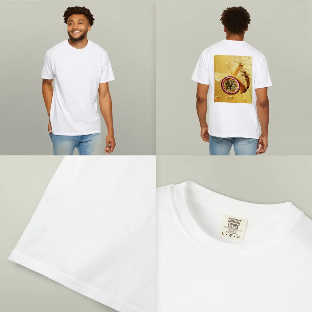 Pineapple Passion Fruit Splash Golden Background – T-Shirts