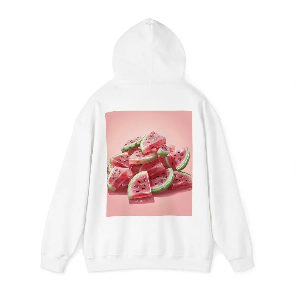 Watermelon Gummy Candy Pile Pink Background – Hoodies