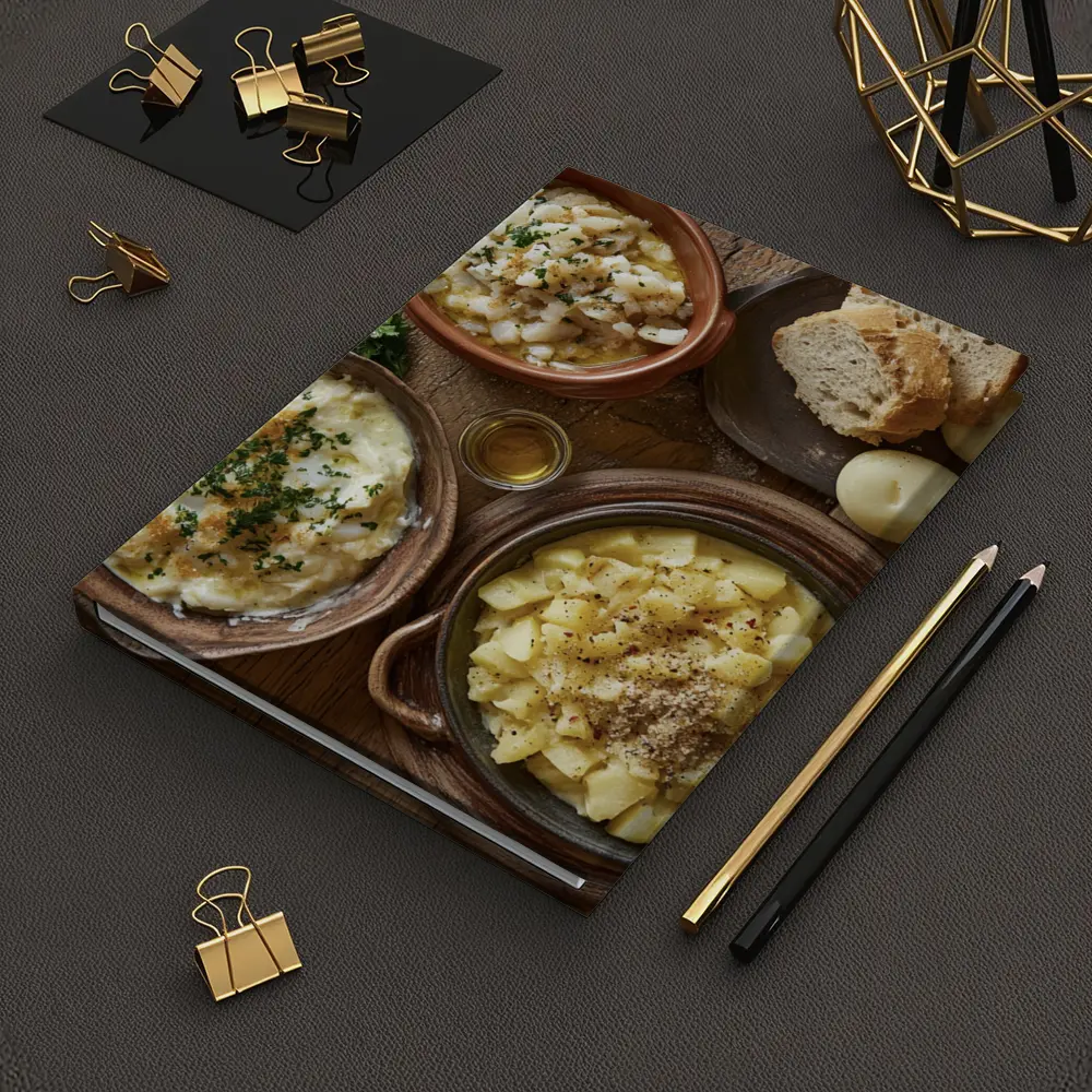 Bacalhau Portuguese Cod Dishes Rustic Table – Notebooks