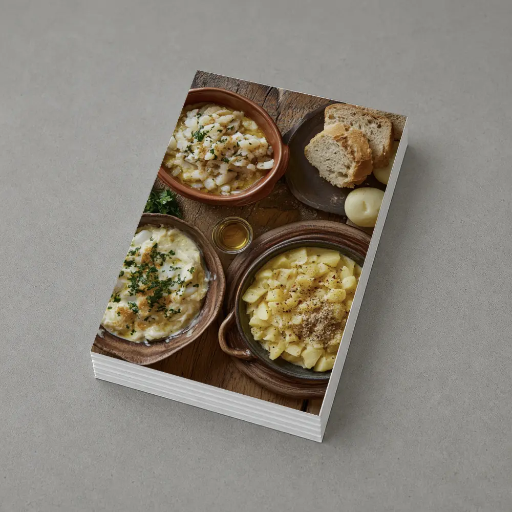Bacalhau Portuguese Cod Dishes Rustic Table – Postcards