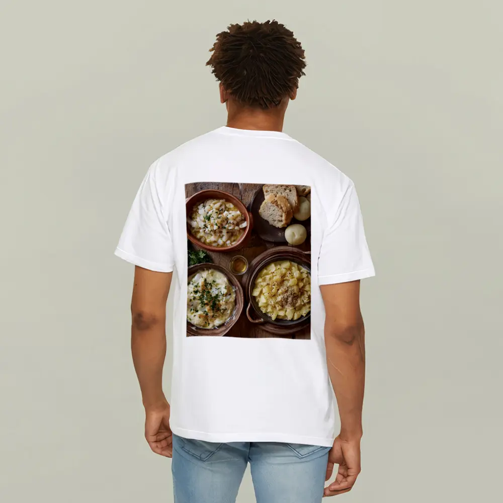 Bacalhau Portuguese Cod Dishes Rustic Table – T-Shirts