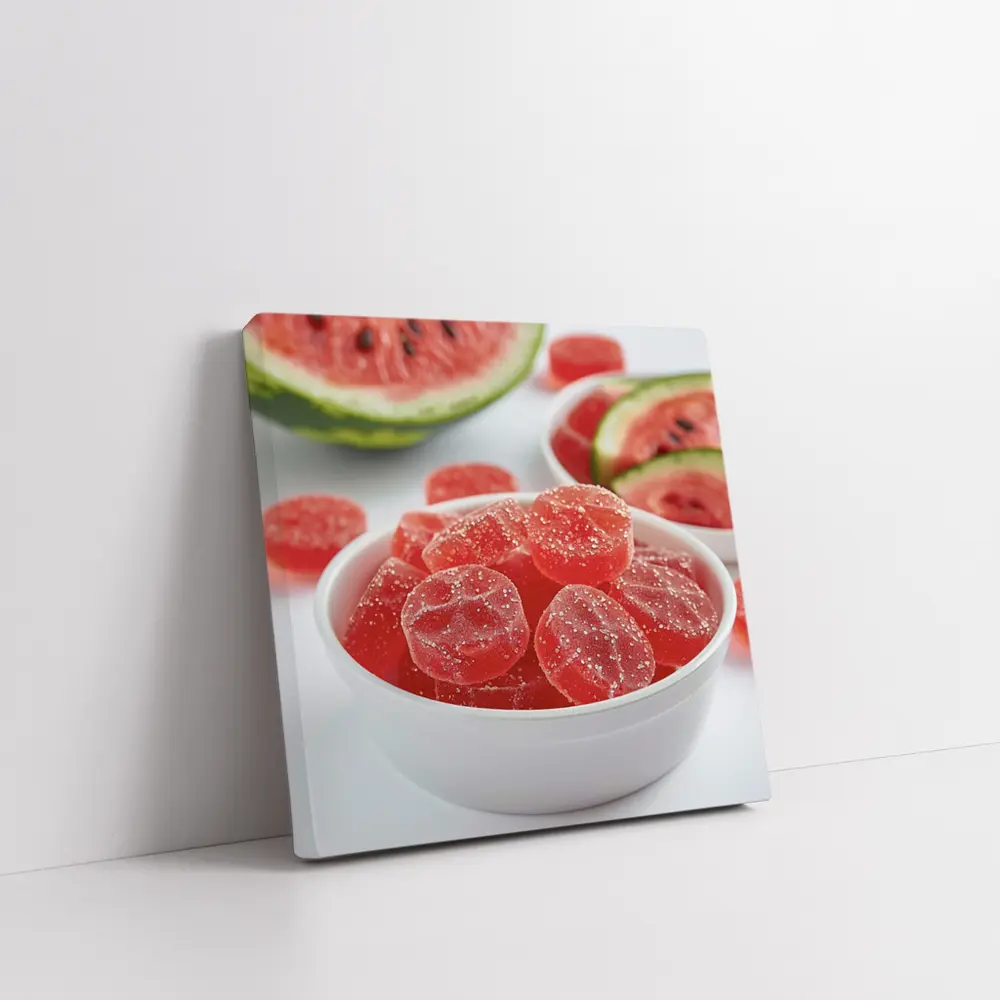 Watermelon Sour Gummy Candies White Bowl – Wall Art