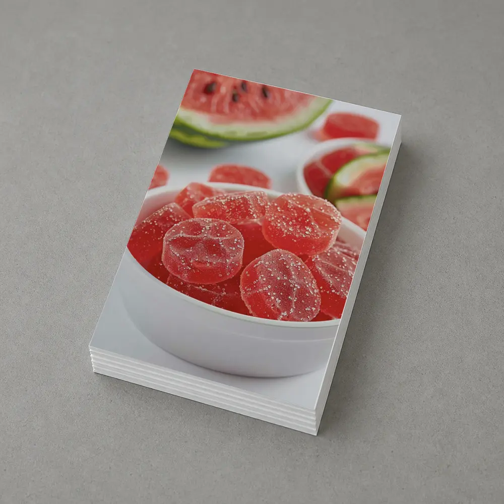 Watermelon Sour Gummy Candies White Bowl – Postcards