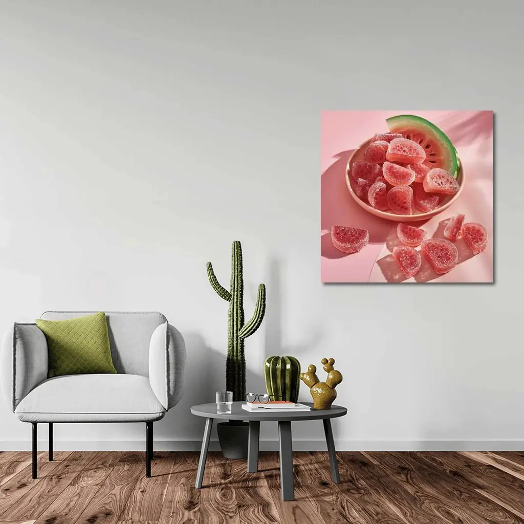 Watermelon Gummy Candies Pink Sugar Coated – Wall Art