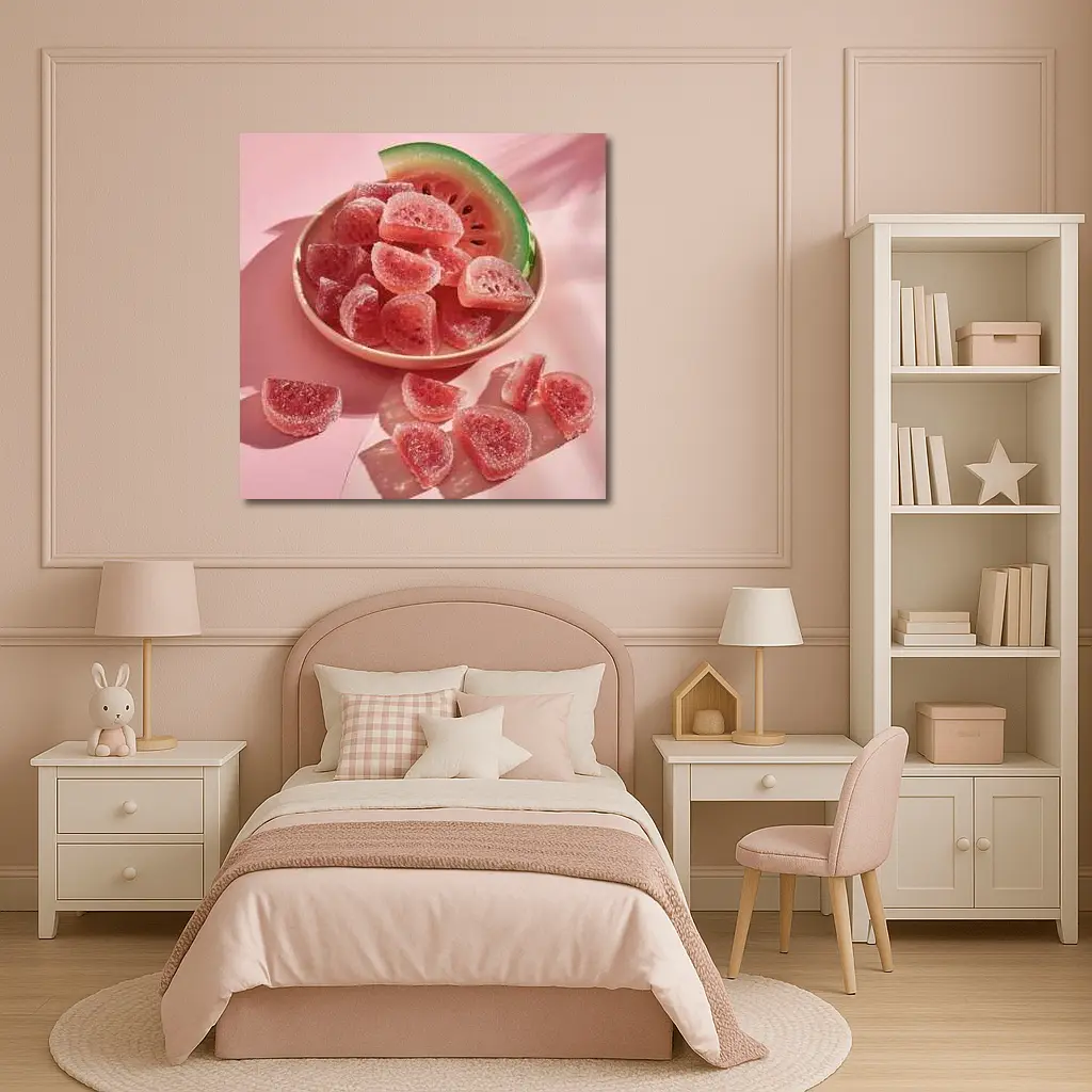 Watermelon Gummy Candies Pink Sugar Coated – Wall Art
