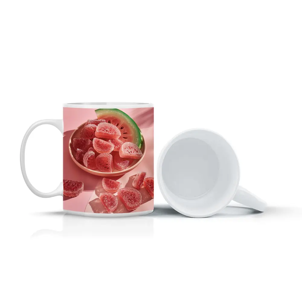 Watermelon Gummy Candies Pink Sugar Coated – Mugs