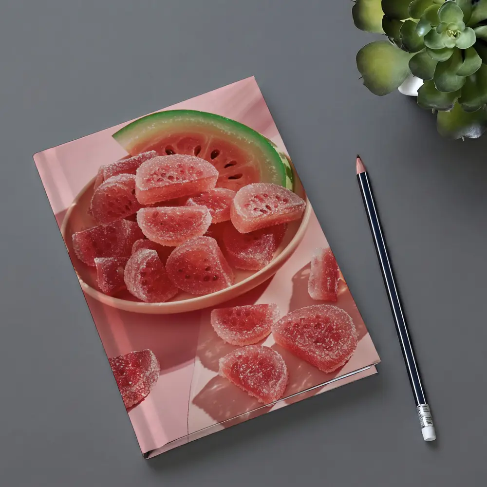 Watermelon Gummy Candies Pink Sugar Coated – Notebooks