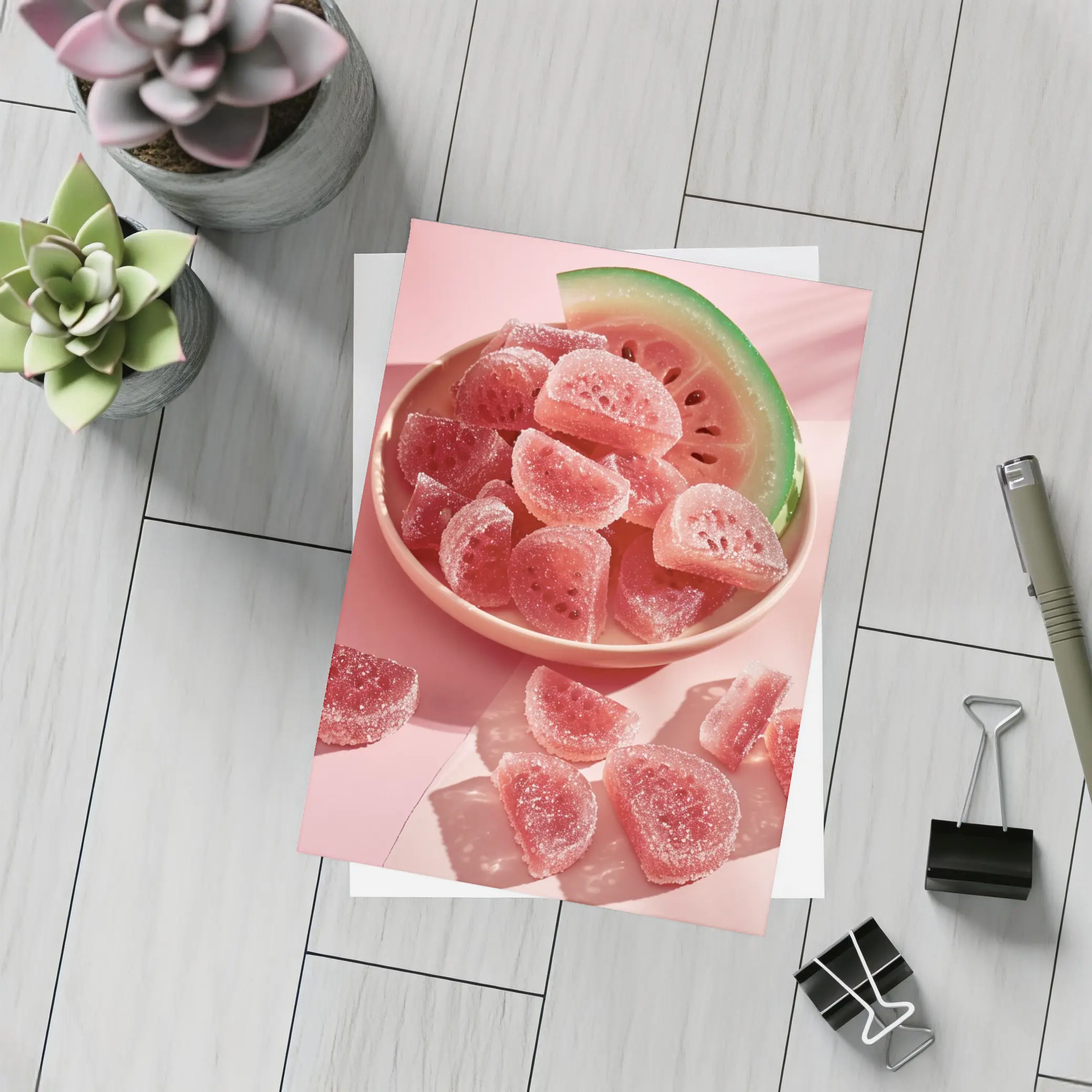 Watermelon Gummy Candies Pink Sugar Coated – Postcards
