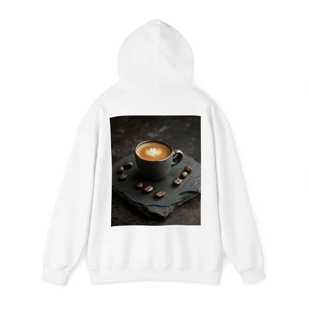 Latte Art Coffee Cup On Dark Slate – Hoodies