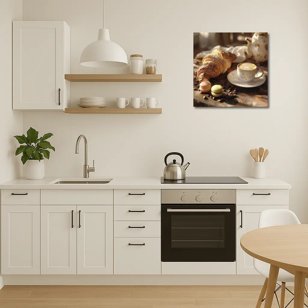 Croissant Coffee Macarons French Breakfast Table – Wall Art