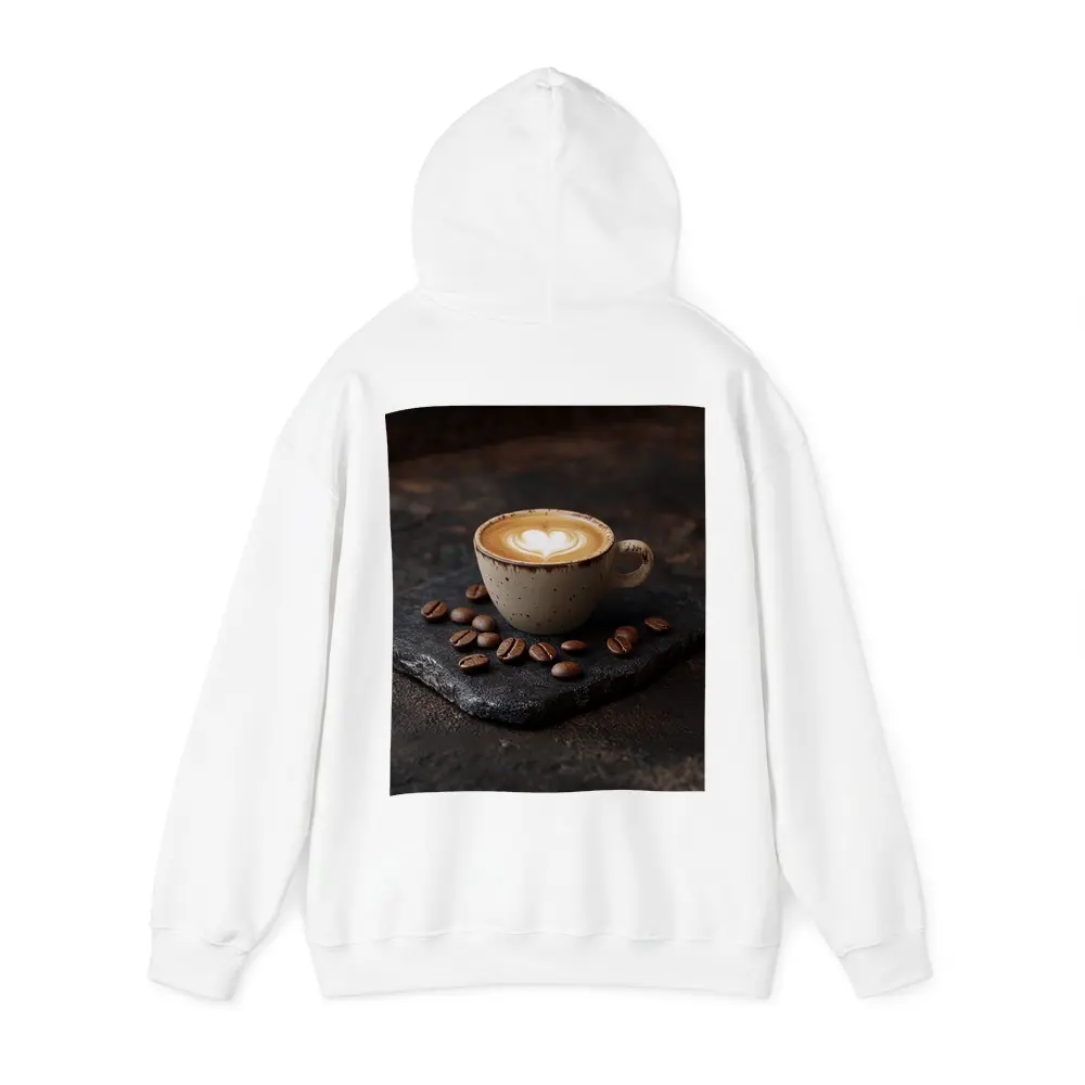 Latte Art Coffee Cup With Scattered Beans – Hoodies