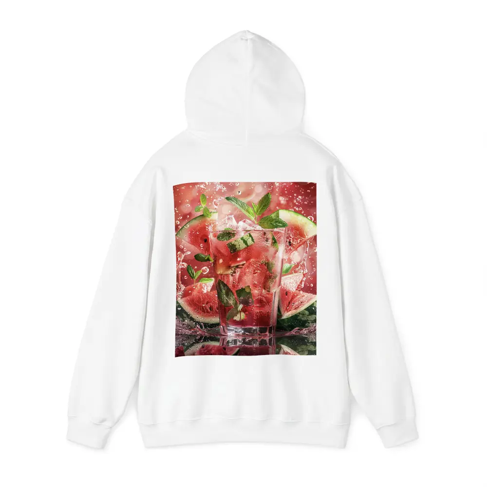Watermelon Mint Splash Drink Red Background – Hoodies