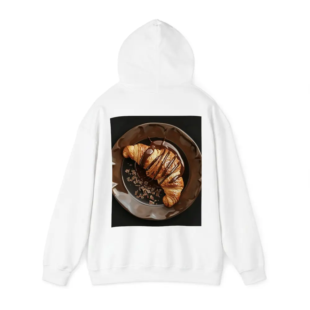 Chocolate Drizzle Croissant On Dark Plate – Hoodies
