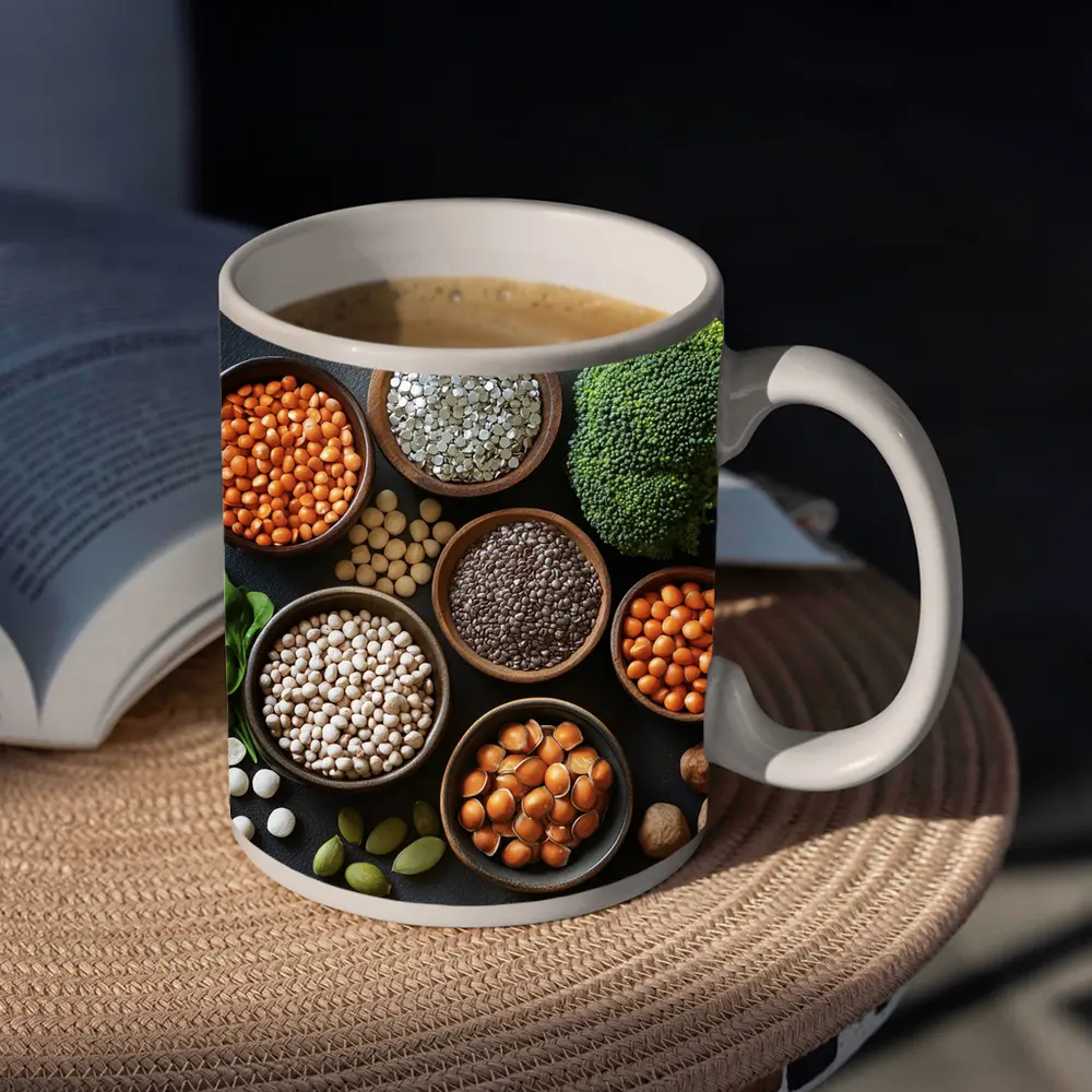 Legumes Seeds Vegetables Dark Stone Background – Mugs