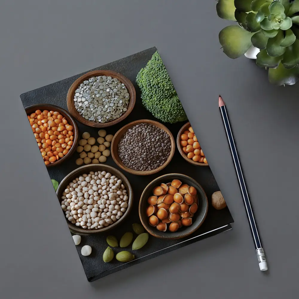 Legumes Seeds Vegetables Dark Stone Background – Notebooks
